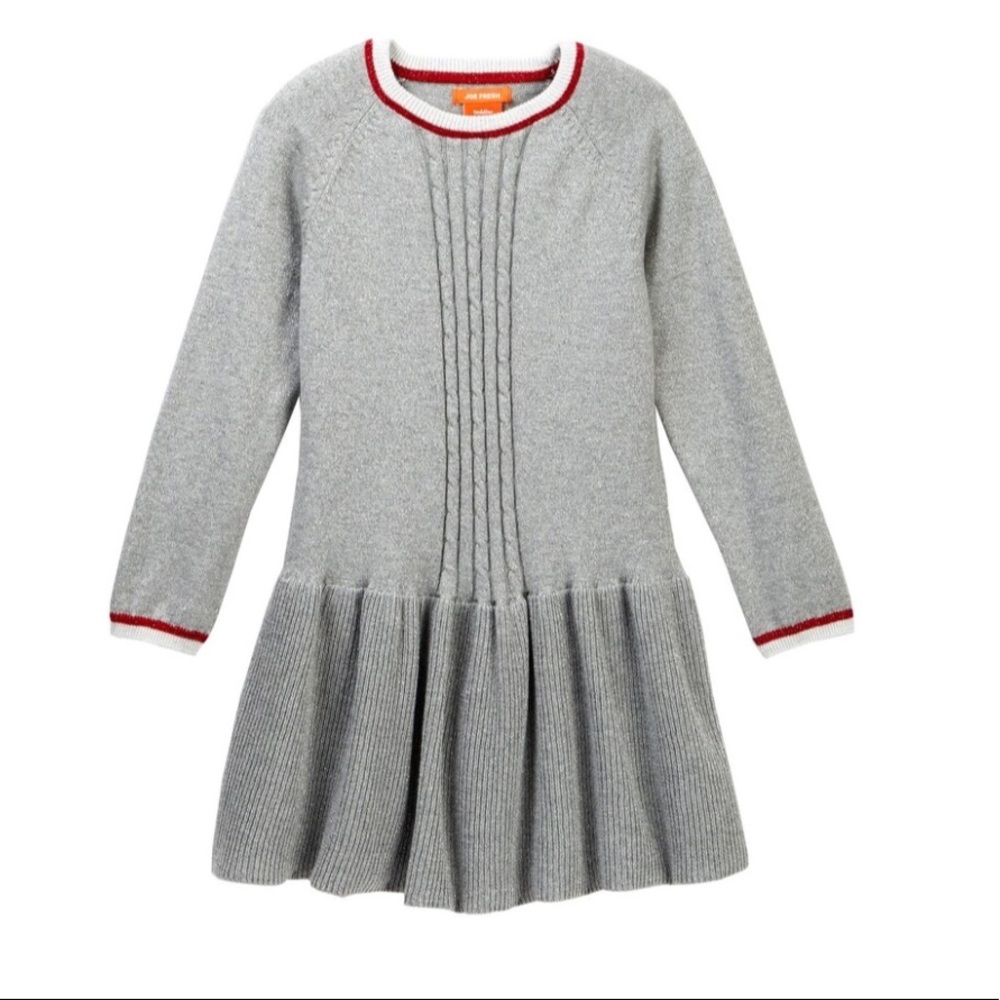 Joe Fresh Metallic Cable-Knit Sweater Dress sz 5